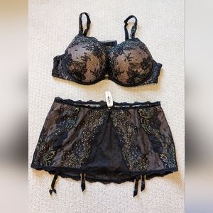 Victoria's Secret push-up and garter skirt set